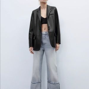 New ZARA Faux Leather Blazer XS Purchased 2022!